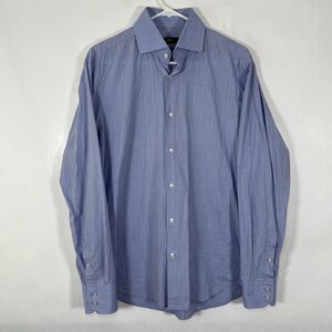 HUGO BOSS Regular Fit Dress Shirt Mens Size 15.5 39 Blue White Striped LS EUC
